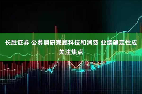 长胜证券 公募调研兼顾科技和消费 业绩确定性成关注焦点