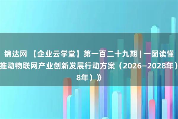 锦达网 【企业云学堂】第一百二十九期 | 一图读懂《推动物联网产业创新发展行动方案（2026—2028年）》