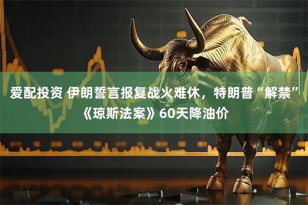 爱配投资 伊朗誓言报复战火难休，特朗普“解禁”《琼斯法案》60天降油价