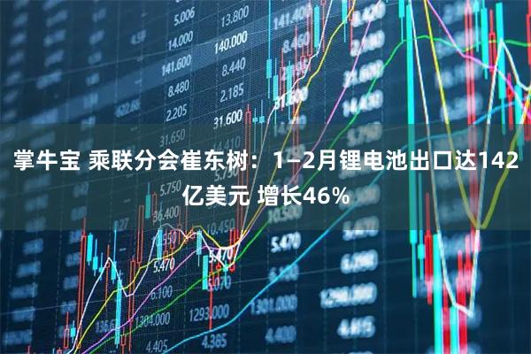 掌牛宝 乘联分会崔东树：1—2月锂电池出口达142亿美元 增长46%