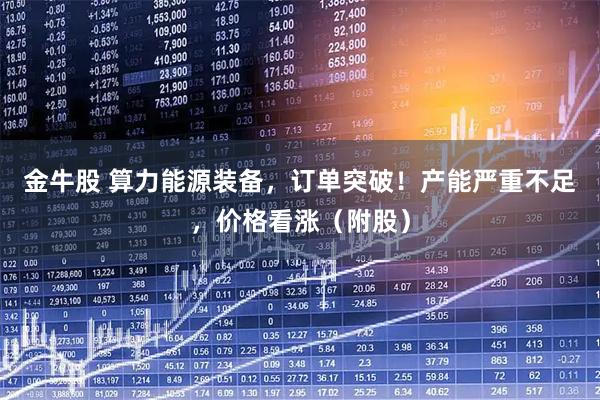 金牛股 算力能源装备，订单突破！产能严重不足，价格看涨（附股）